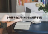 小蚁区块链公司ceo[小蚁科技老板]